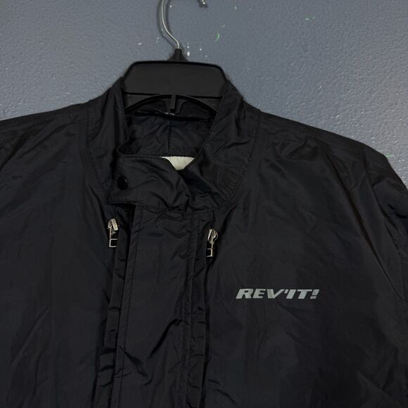 REV’IT 48 men’s black windbreaker «TORNADO» jacket Motorcycle full zip - Picture 2 of 10